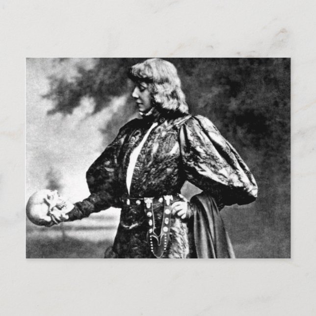 hamlet william shakespeare sarah baird 1899 skull postcard (Front)