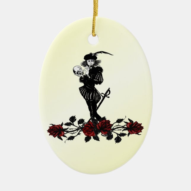 Hamlet Yellow Ceramic Tree Decoration (Front)