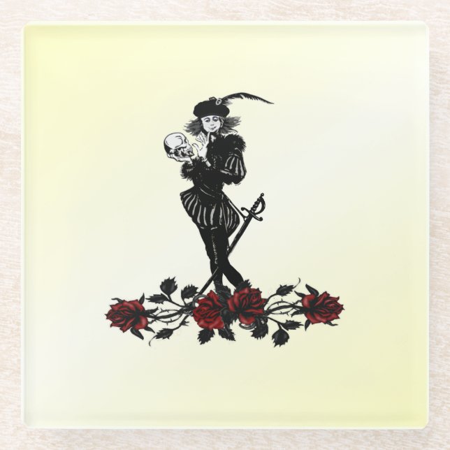 Hamlet Yellow Hues Glass Coaster (Front)