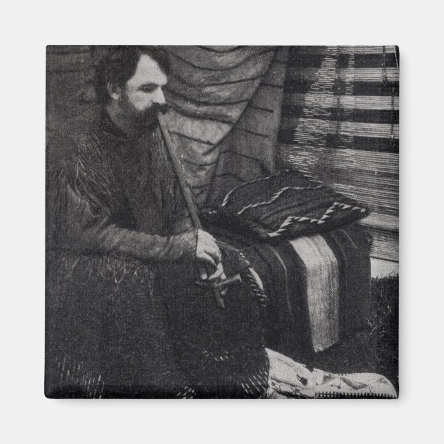 Hamlin Garland in his Cheyenne Teepee Smoking Magnet (Front)