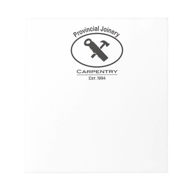 Hammer and Saw Design Notepad (Front)