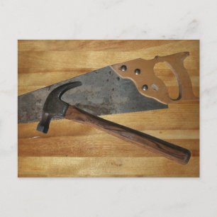 Hammer and Saw, Wood Floor Postcard