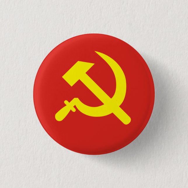 Hammer and Sickle 3 Cm Round Badge (Front)