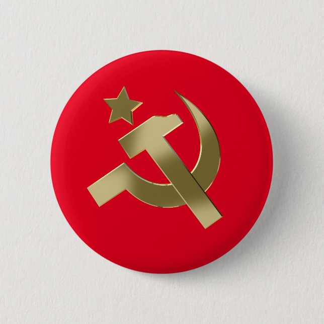 Hammer and sickle 6 cm round badge (Front)