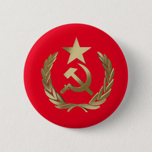 Hammer and sickle 6 cm round badge