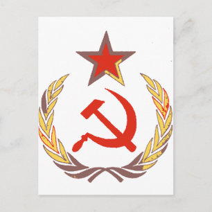 hammer and sickle and star postcard