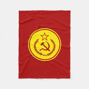 Hammer and Sickle Badge Fleece Blanket
