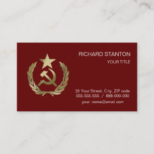 Hammer and sickle business card