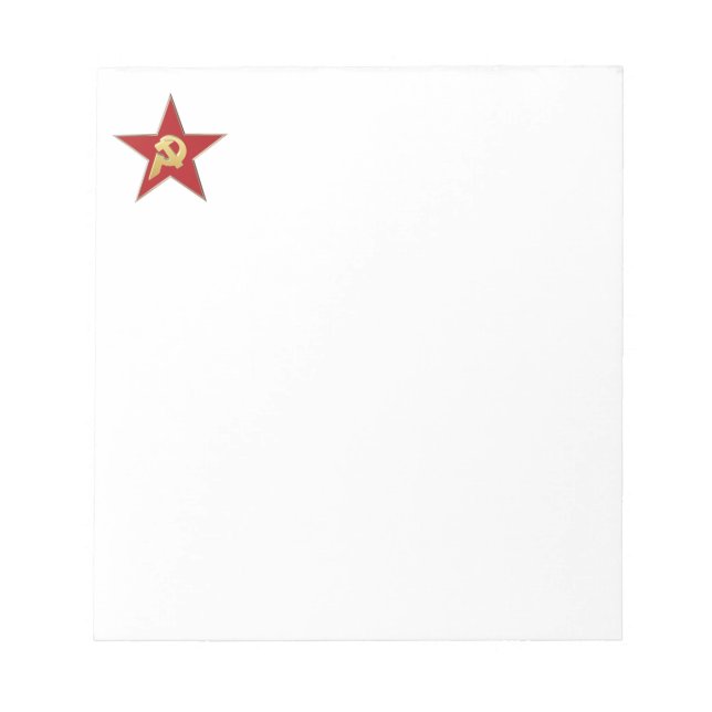 Hammer and sickle into the red star notepad (Front)