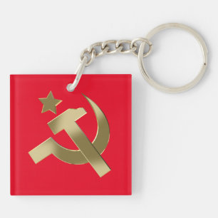 Hammer and sickle key ring