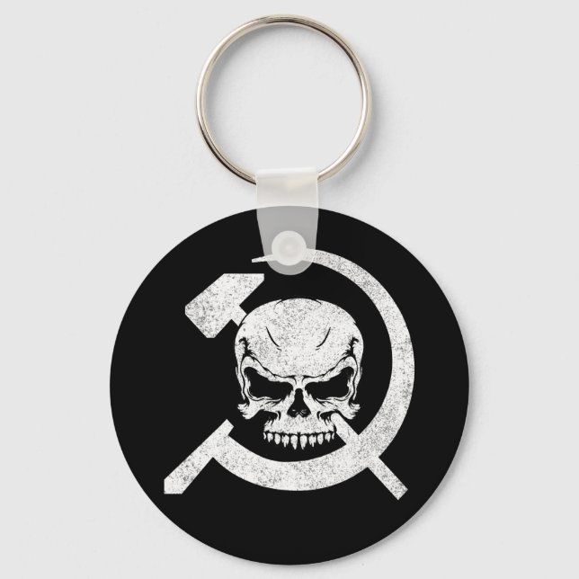 Hammer and Sickle with Skull Key Ring (Front)