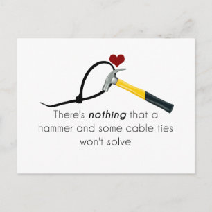 Hammer and zap-strap postcard