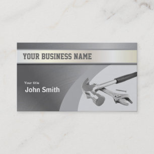 Hammer Construction Metal Texture business card