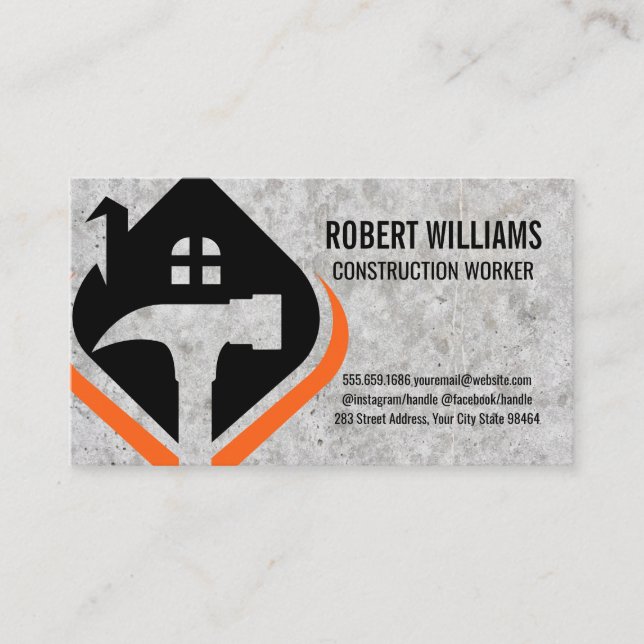 Hammer House Logo | Concrete Appointment Card (Front)