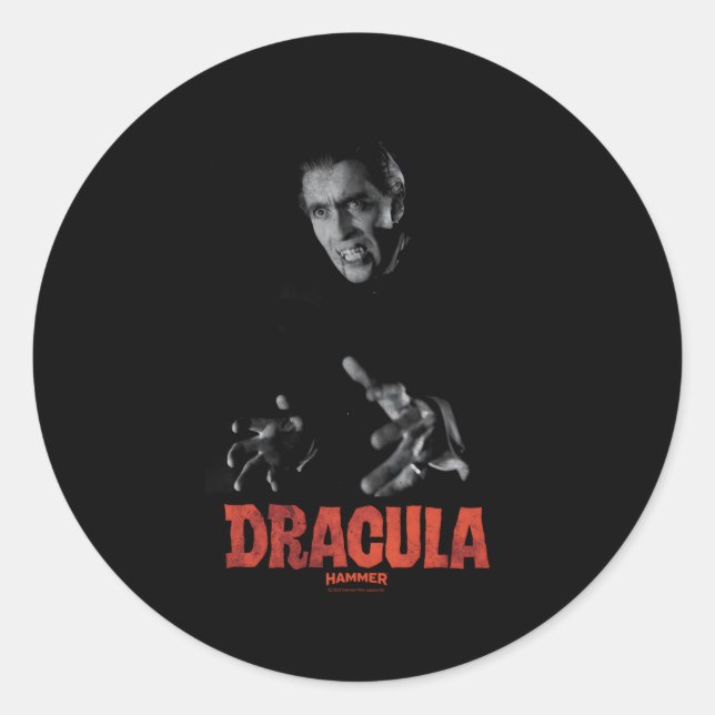 Hammer House Of Horror Christopher Lee Dracula Classic Round Sticker (Front)