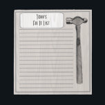 Hammer It Out Fix It Handy Man Chore List Monogram Notepad<br><div class="desc">Grab your favorite pen and start filling out your fix it list. Personalized to do list note pad complete with lines and a graphic of a vintage hammer. Fill in the top logo section with your favorite handy man's or handy woman's name. Great for man cave, workshop, honey do list...</div>