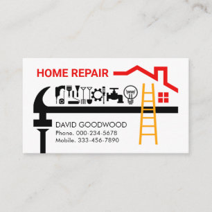 Hammer Ladder Roof Repair Tools Business Card