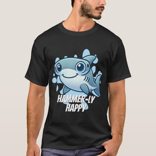 Hammer-ly happy Hammer Head Shark T-Shirt (Front)