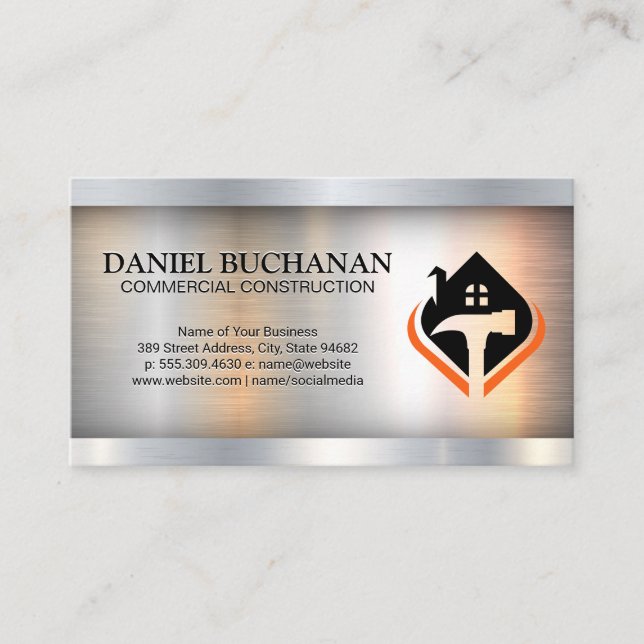 Hammer Metallic Industrial Business Card (Front)
