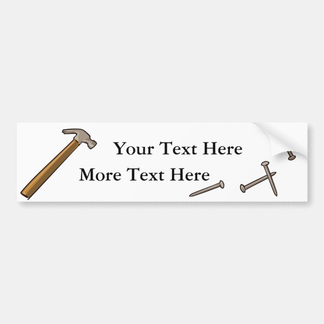 Hammer & Nails Bumper Sticker (Front)