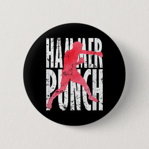 Hammer Punch Boxing MMA 6 Cm Round Badge