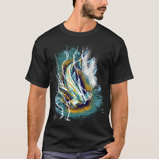 Hammer Shark Illustration T-Shirt (Front)