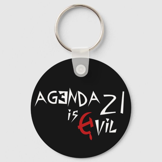 Hammer Sickle Agenda 21 is Evil Key Ring (Front)