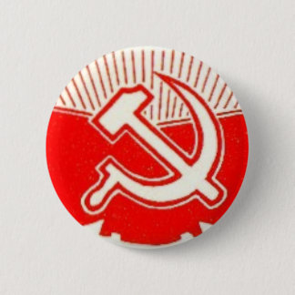 Hammer, Sickle, and Red Flags 6 Cm Round Badge