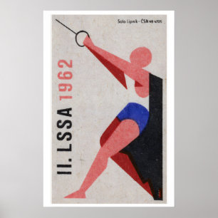 Hammer Throw Competitor - Matchbox Print - Czech