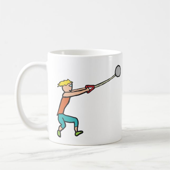 Hammer Throwing Coffee Mug (Left)