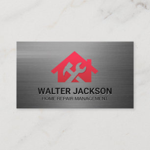 Hammer Wrench House Logo   Home Renovations Business Card