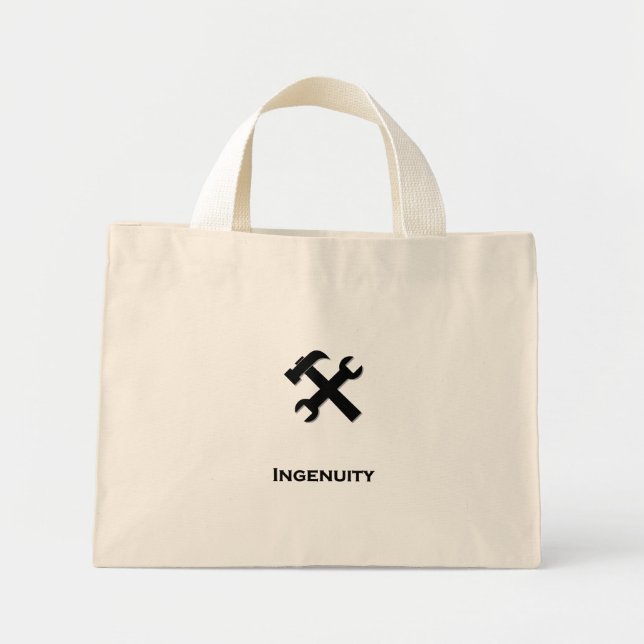 Hammer Wrench Ingenuity black Mini Tote Bag (Front)
