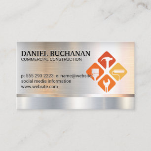 Hammer Wrench Logo   Builder Tools  Business Card