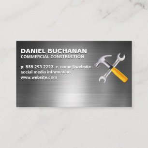 Hammer Wrench   Metal Business Card