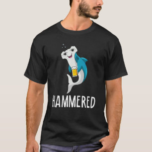 Hammered Drinking Drunk Hammerhead Shark Alcohol T-Shirt