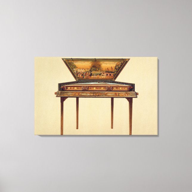 Hammered dulcimer in a painted soundbox, 18th cent canvas print (Front)