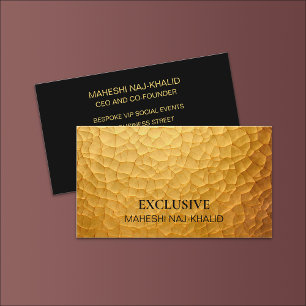 Hammered Gold Black Stylish Exclusive Business Card