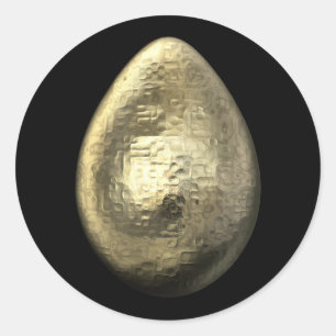 Hammered Gold Egg Classic Round Sticker