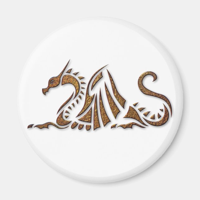 Hammered Rust Dragon Magnet (Front)