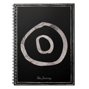 Hammered silver stylised planet Sun symbol Notebook