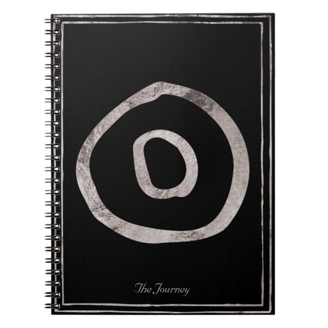 Hammered silver stylised planet Sun symbol   Notebook (Front)