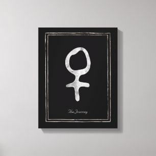Hammered silver stylised planet Venus symbol Canvas Print