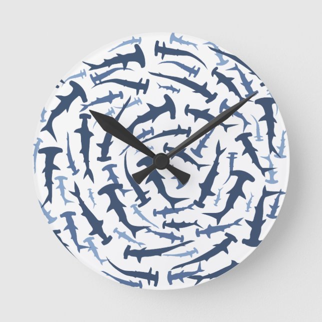 hammerhai hammerhead shark scuba diving round clock (Front)
