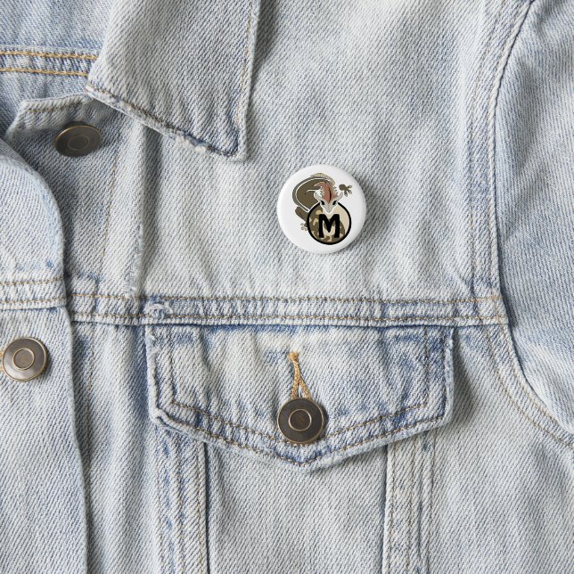 Hammerhead Salamander Monogram 3 Cm Round Badge (In Situ)