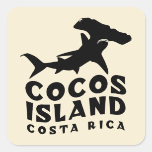 Hammerhead Scuba Diving at Cocos Island Square Sticker