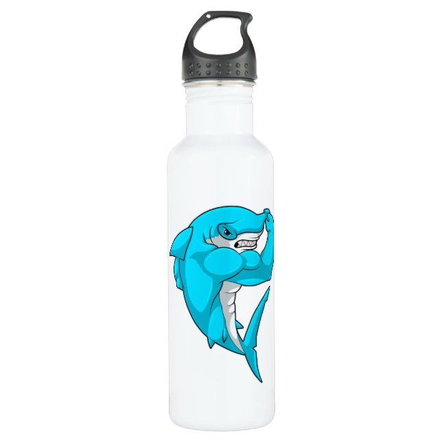 Hammerhead shark as Bodybuilder at Bodybuilding 710 Ml Water Bottle (Front)