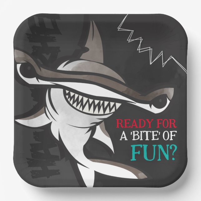 Hammerhead Shark Birthday Party  Paper Plate (Front)