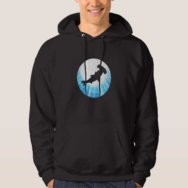 Hammerhead Shark Blue Animal Person Hoodie (Front)
