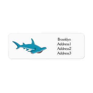 Hammerhead shark cartoon illustration 