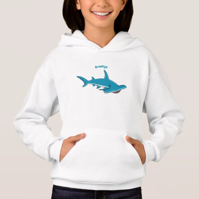 Hammerhead shark cartoon illustration (Front)